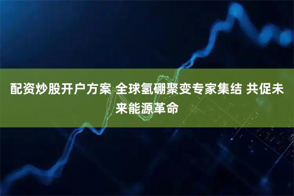 配资炒股开户方案 全球氢硼聚变专家集结 共促未来能源革命